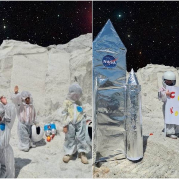 Важна вест!! Астронаутите од градинката „Светот на Колорес“ денес успешно слетаа на Месечината
