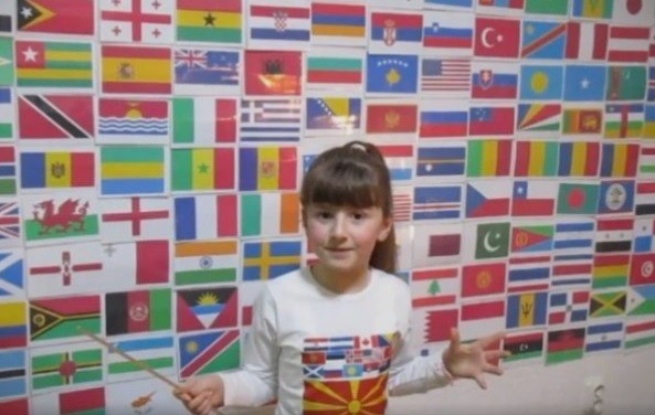 Марија од Прилеп има само седум години,а ги знае знамињата на сите земји