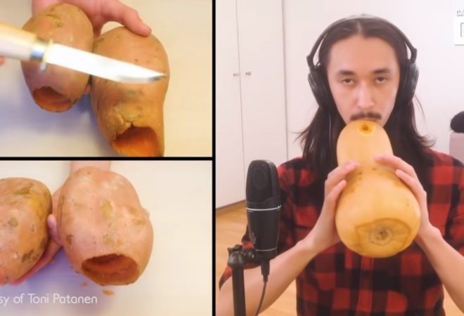 (ВИДЕО) Фински уметник свири на зеленчук