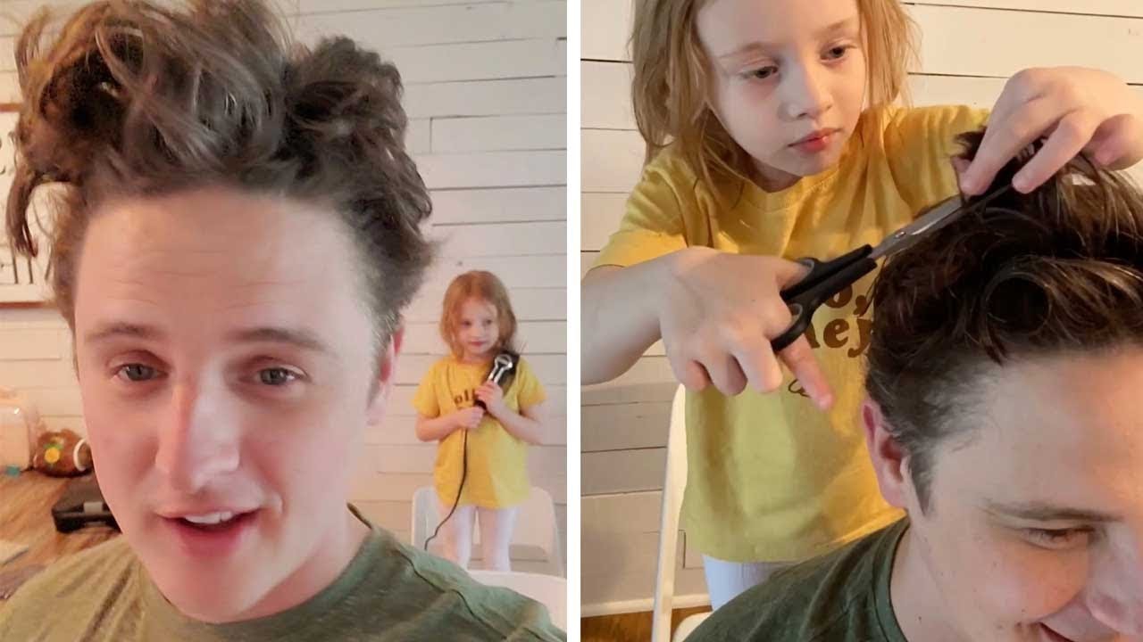 Храбар татко: Се препушти на вештите раце на ќеркичката и доби неверојатна фризура