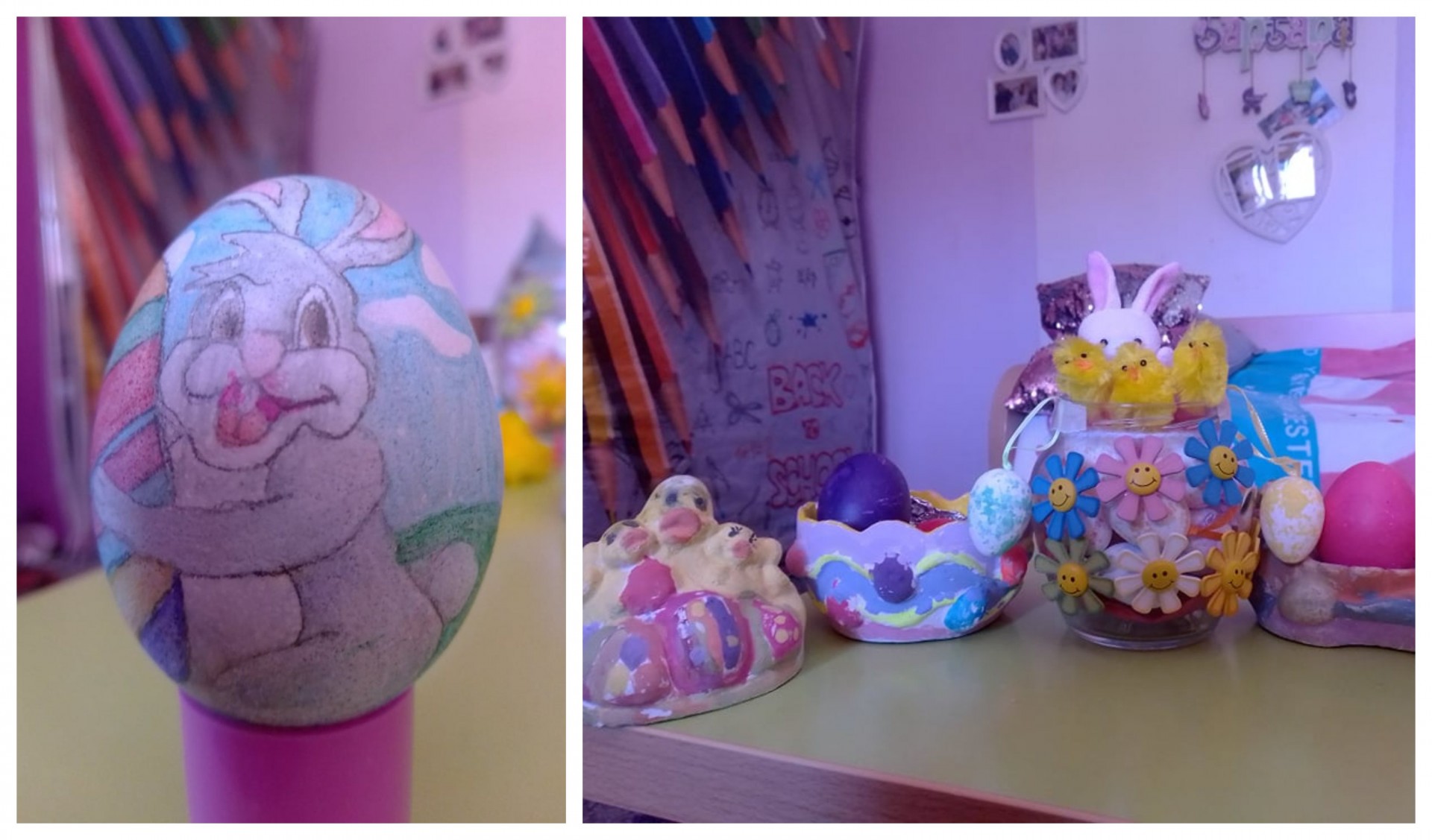 Петтоодделенката Барбара од Прилеп во домашната изолација изработува преубави Велигденски декорации