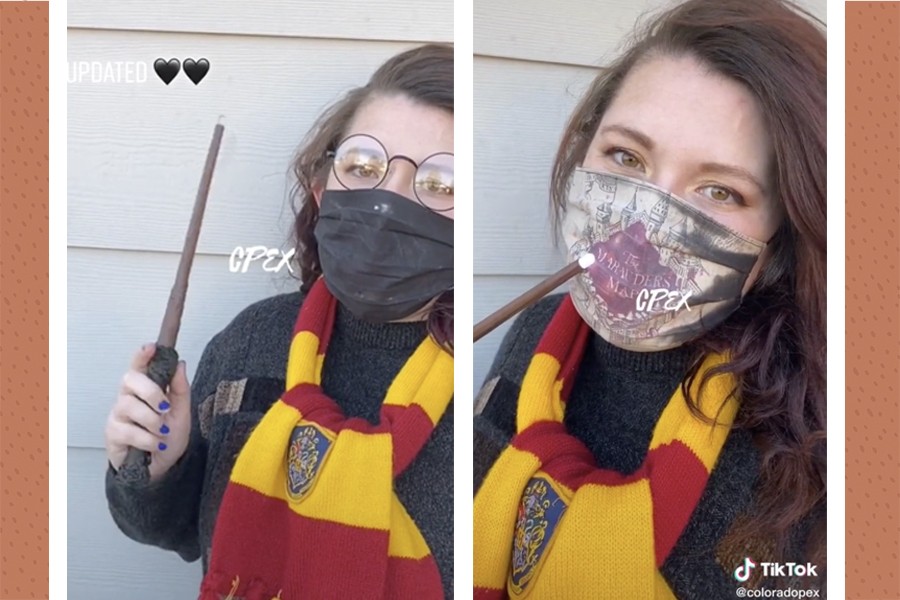 Заштитна маска со Хари Потер тематика: Додека дишете се открива мапата на Мараудер