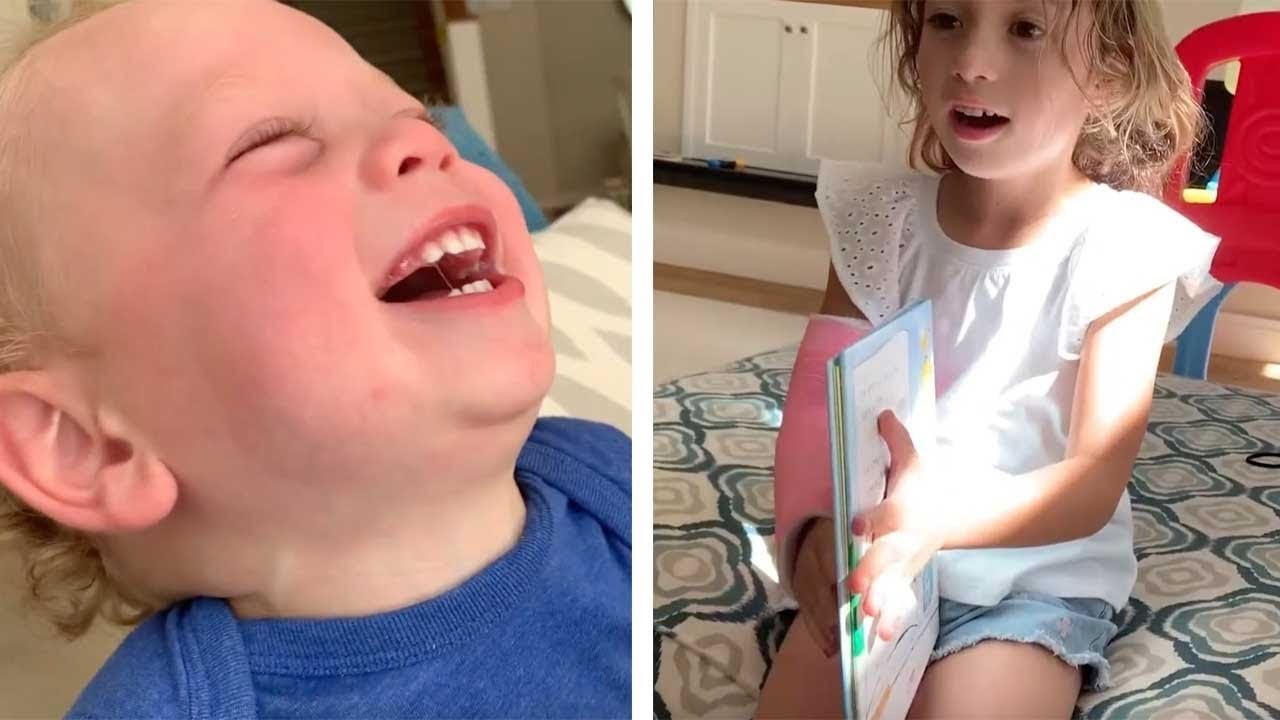 Преслатко видео: 6 - годишно девојче го смее до солзи својот 5 години помал брат