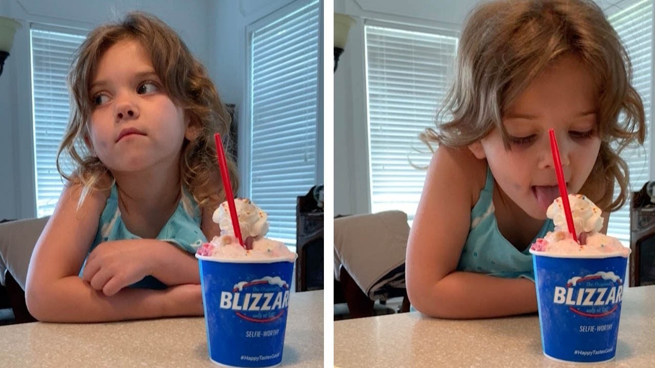 Преслатко видео: Девојче му шепоти на сладоледот за време на предизвикот за трпеливост