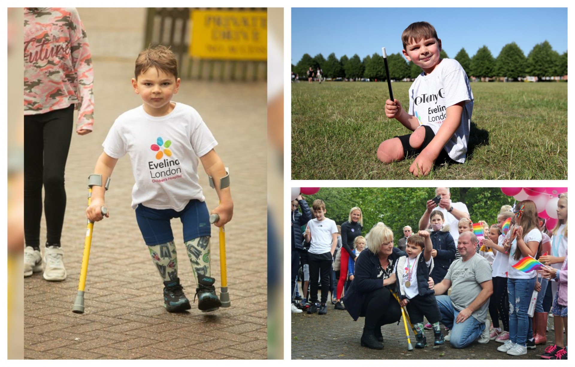 Не го спречија ниту ортопедските помагала: 5 - годишниот Тони собра 1 милион фунти пешачејќи 10 километри