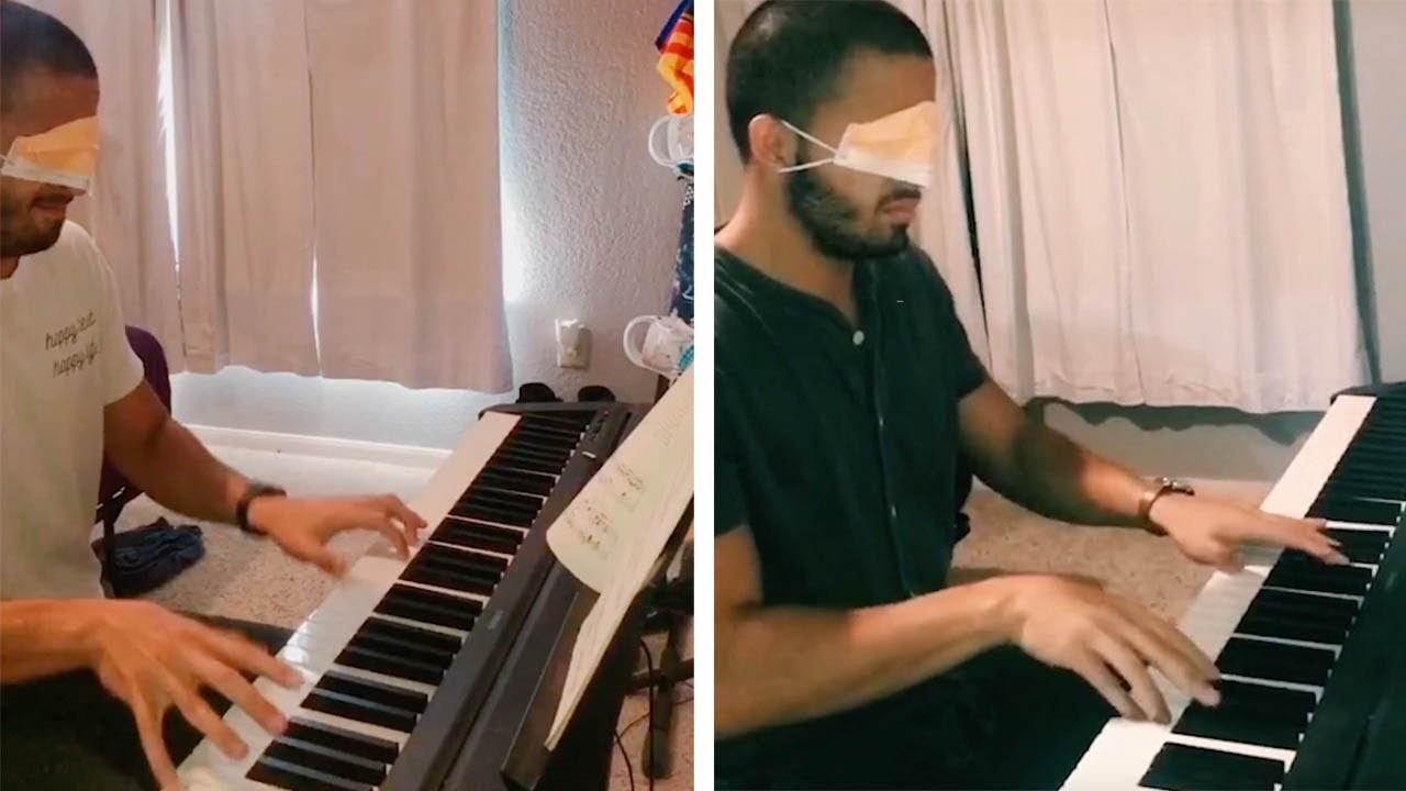 Студент по стоматологија по предавањата ужива во музиката: Свири пијано со затворени очи