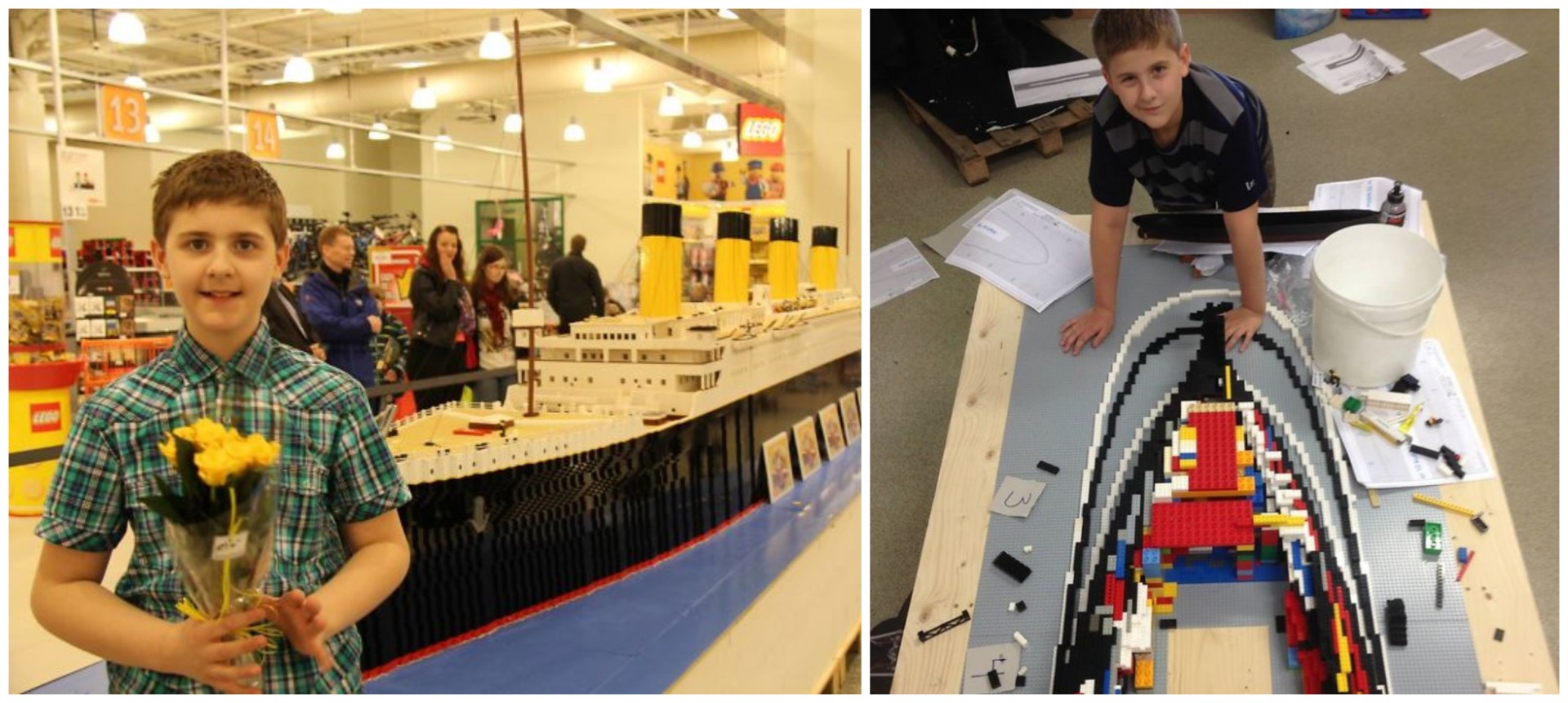 Момче со аутизам ја создаде најголемата ЛЕГО реплика на Титаник: Со 56.000 коцки