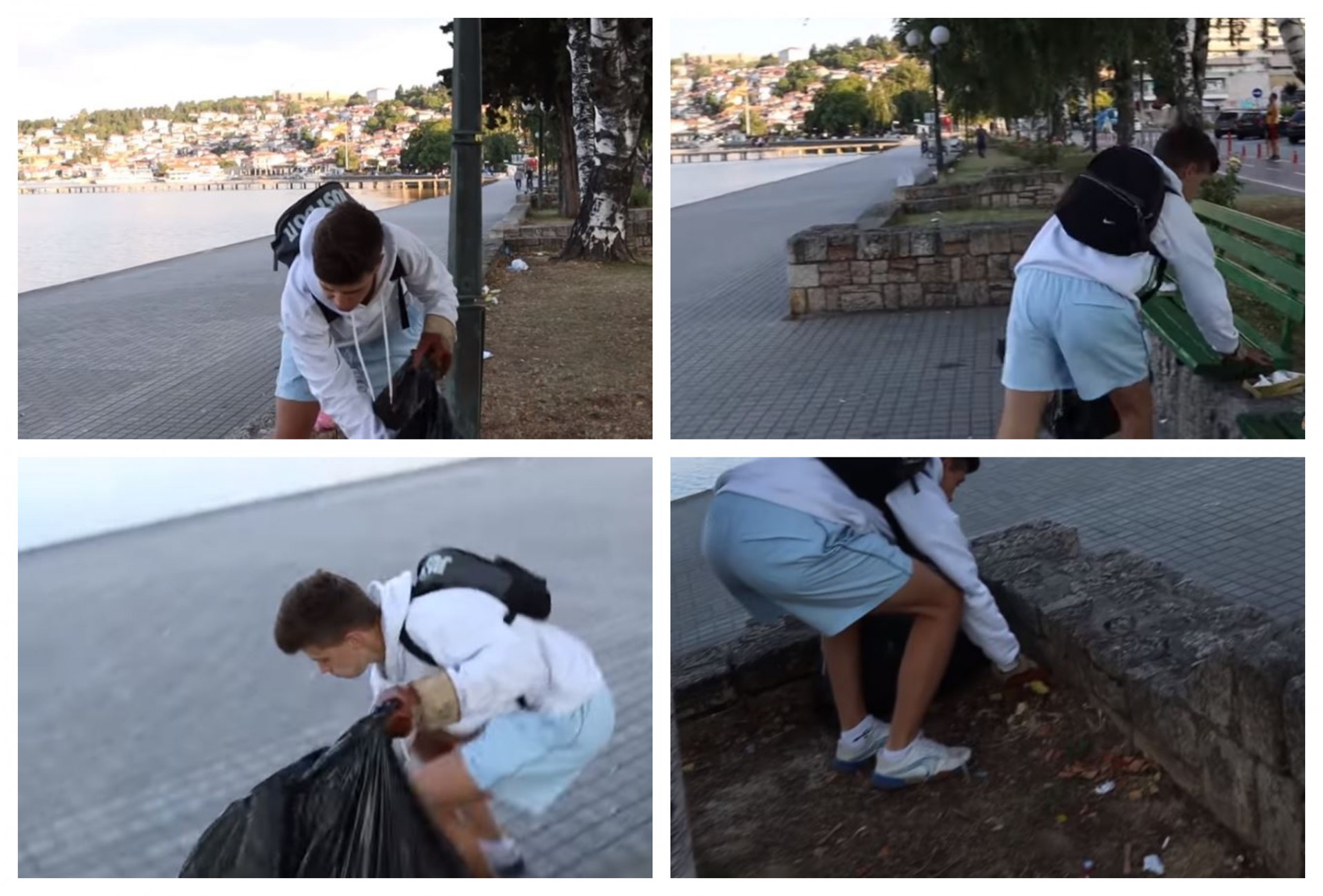Собираше ѓубре по туристите во Охрид: Младиот јутјубер пример за сите