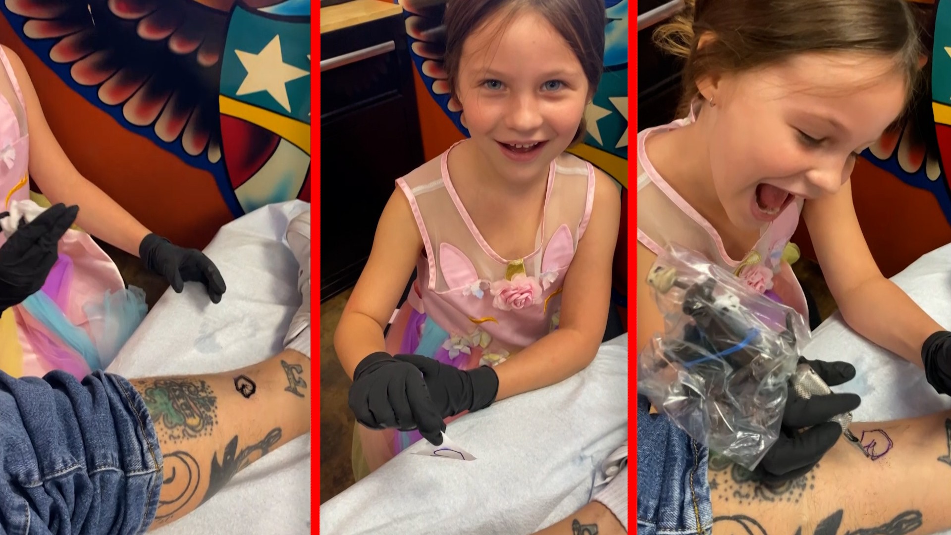 Татко дозволил 6-годишната ќерка да го тетовира: Кога завршила, имал што да види