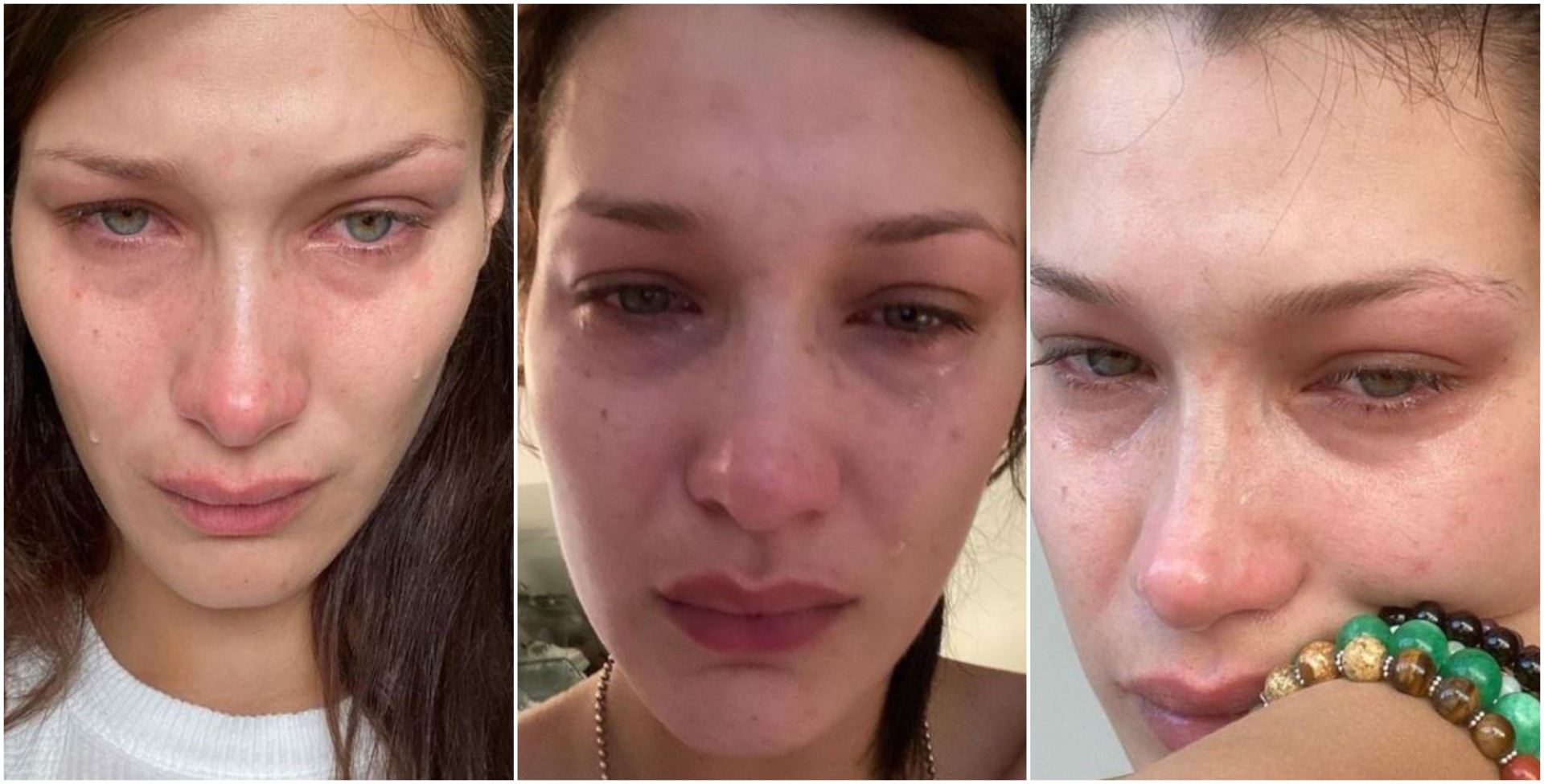 Бела Хадид во солзи: Објави фотки на кои плаче со кои испрати важна порака