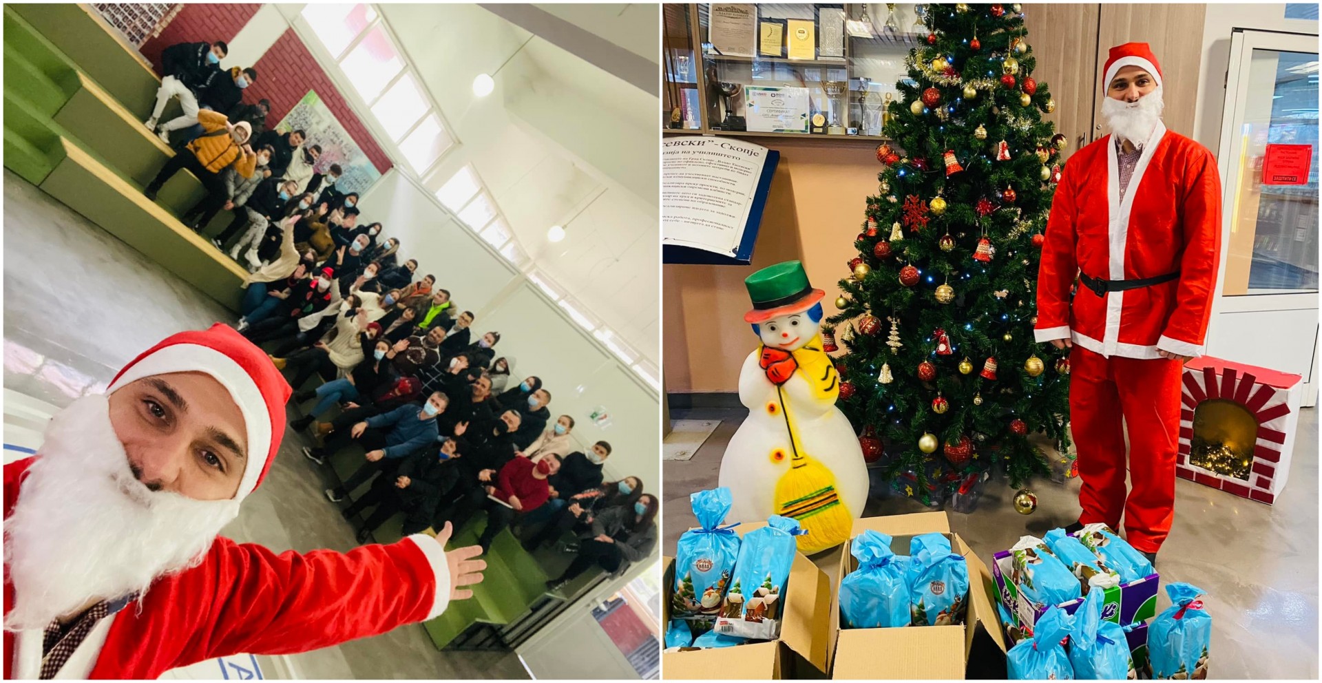 Директори се многу, Дедо Мраз е еден: Директорот на СУГС „Владо Тасевски“ на уникатен начин ги честиташе празниците на учениците