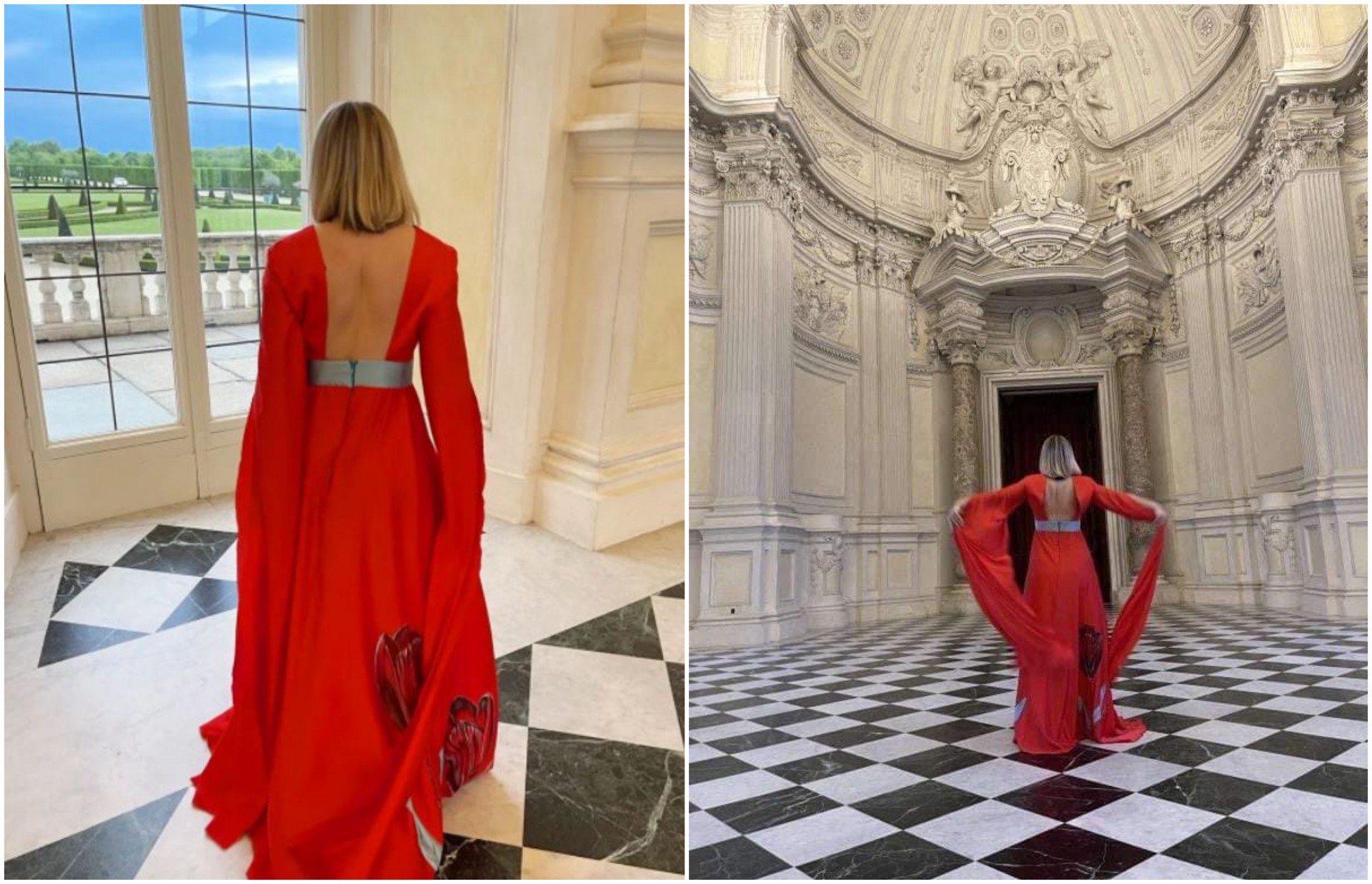 Нова модна надеж во Македонија: Креацијата на Александра за тиркизниот килим на Евровизија ја создаде матурант од Штип (ФОТО)
