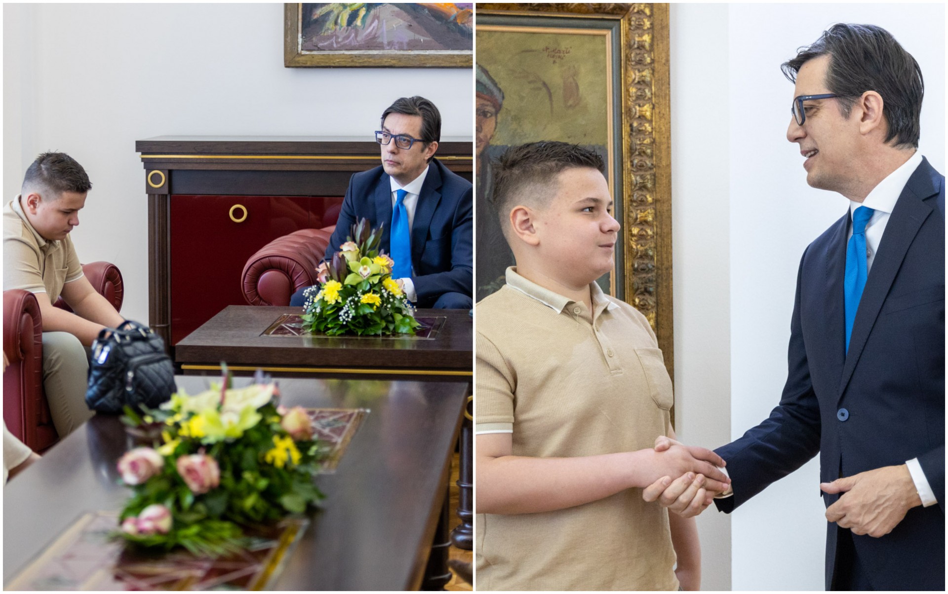 Претседателот Пендаровски воодушевен од математичкиот гениј: Или Морина имаше чест да му биде гостин (ФОТО)