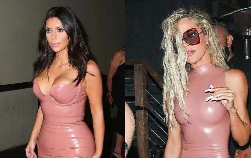 На која сестра ѝ стои подобро фустанот од латекс - Ким или Клои Кардашијан? (ФОТО)