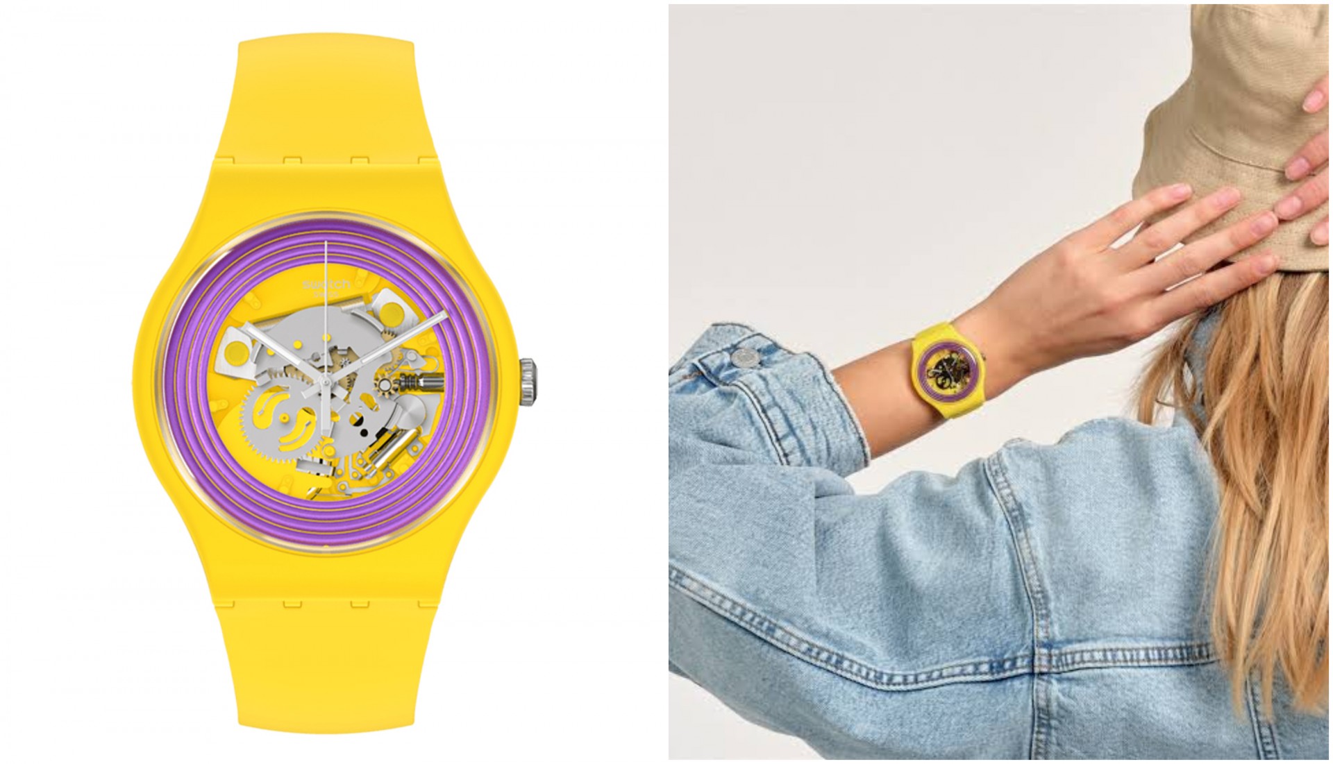 Часовник на неделата: Заблеската во во жолто - бидете во тренд цело лето со PURPLE RINGS YELLOW на Swatch