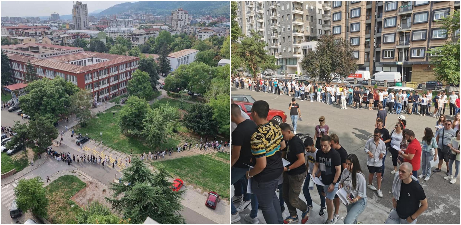 Навалница од матуранти за упис на ФИНКИ: Идните студенти со часови чекаат да ги поднесат документите (ФОТО)