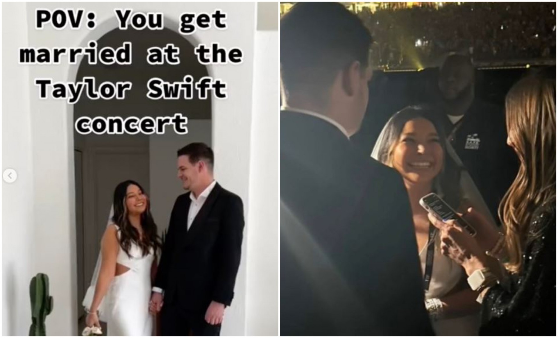 Се венчаа пред илјадници луѓе: Желбата си ја исполнија на концертот на Тејлор Свифт за кој зборува целиот свет (ВИДЕО)