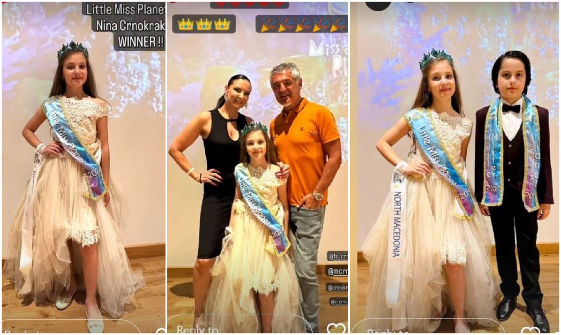 И помалата ќерка на Мики и Светлана Црнокрак освои титула: Little Miss Planet 2023