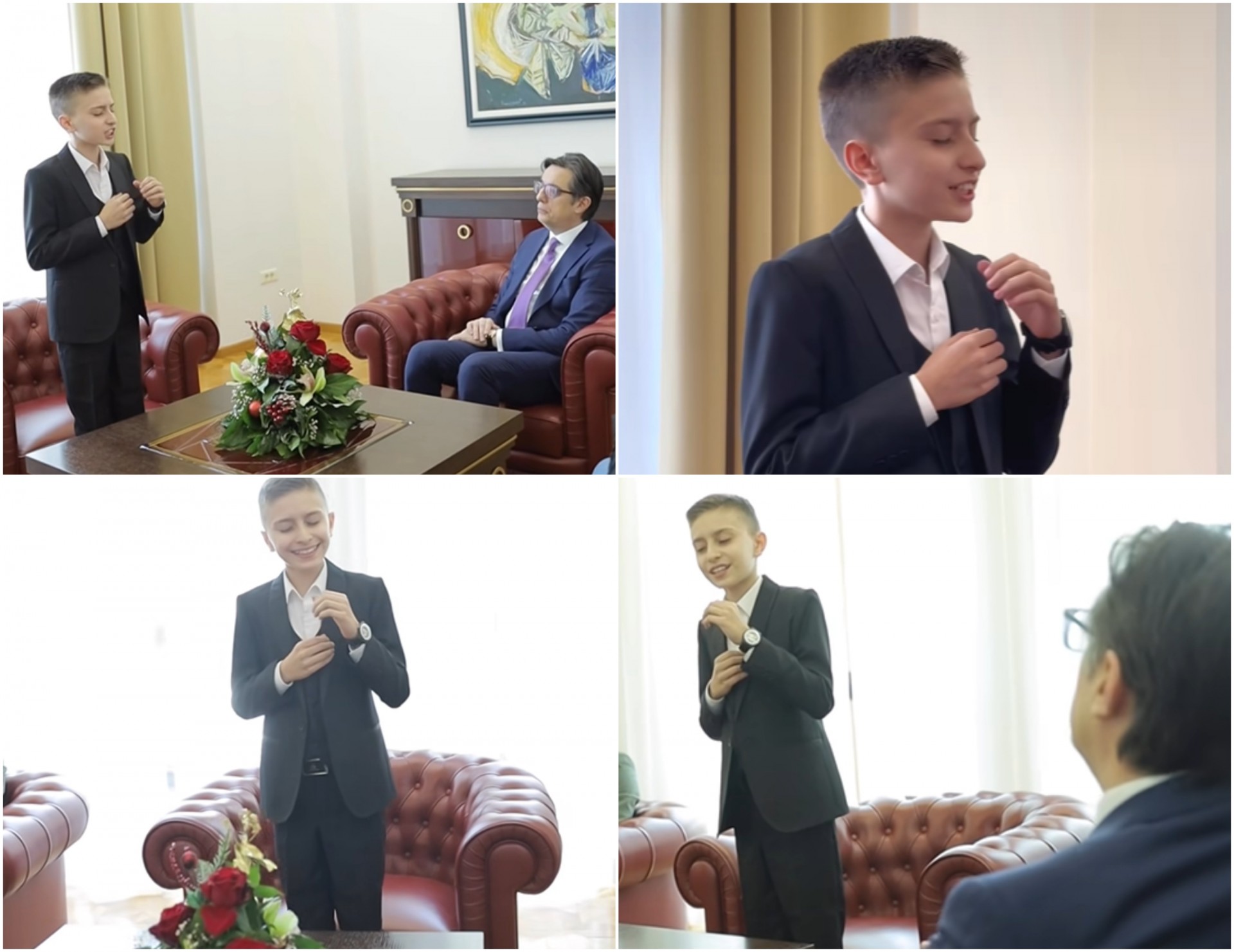 „Зајди зајди“ одекна во претседателската палата: Талентираниот Ајдин Османовиќ го остави без зборови Пендаровски (ВИДЕО)