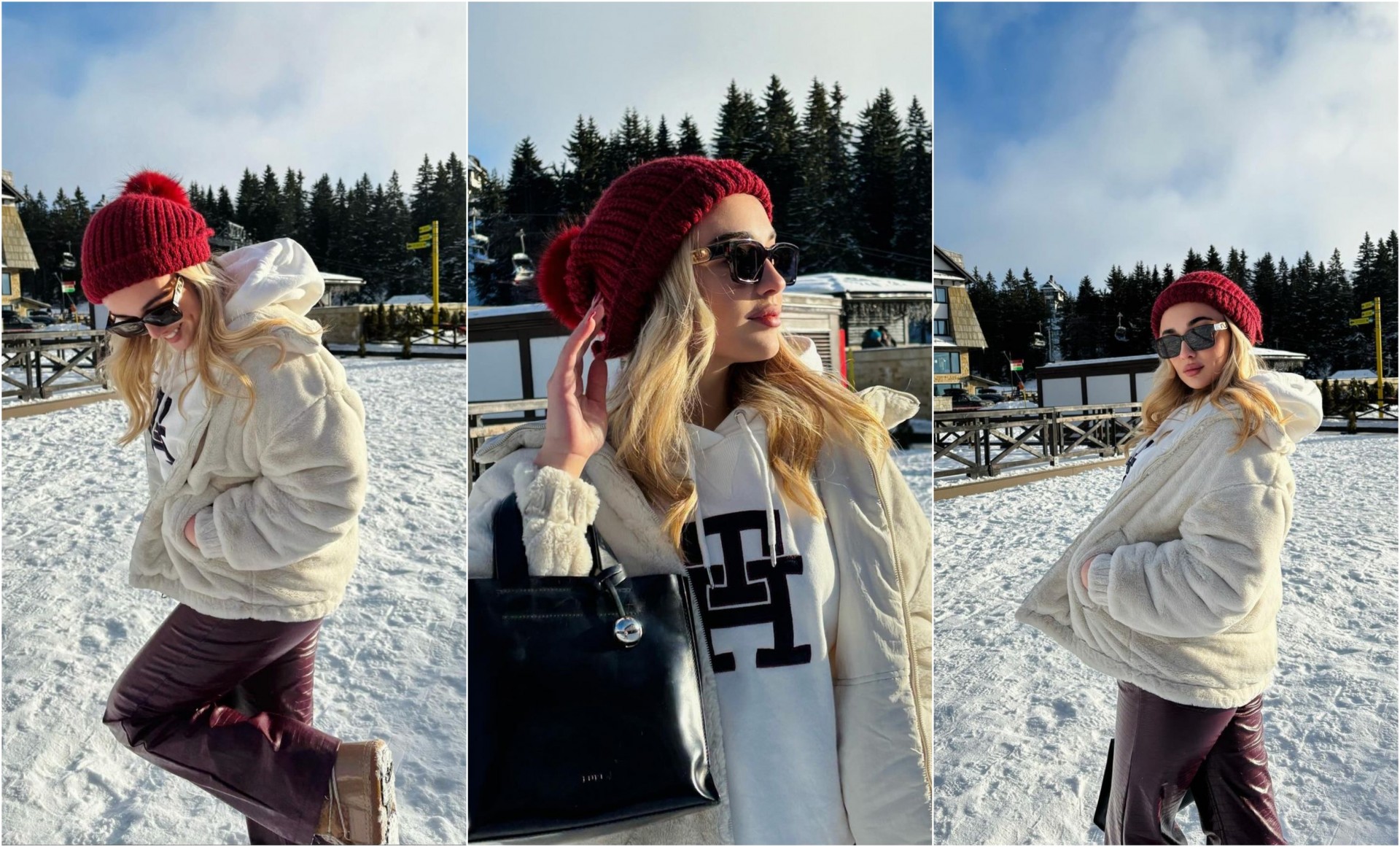 Барбара Ракичевиќ на посебно место: Пејачката со модерен изглед ужива на снег
