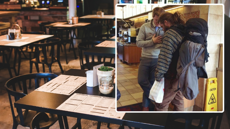 Бездомник влегол во ресторан за да побара остатоци од храна: Она што го добил, стана вирално на социјалните мрежи
