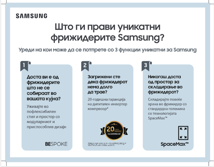 Четири причини зошто да изберете фрижидери и машини за перење на Samsung