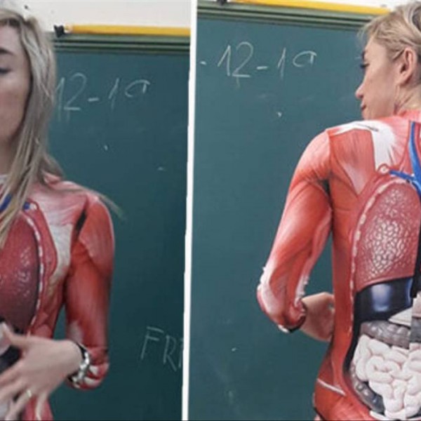 Неверојатен потег: Професорка предава Анатомија во костим со човечки органи