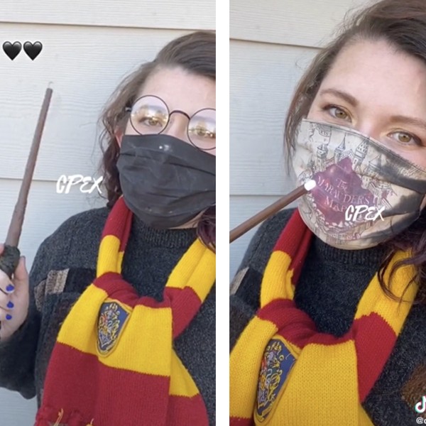Заштитна маска со Хари Потер тематика: Додека дишете се открива мапата на Мараудер