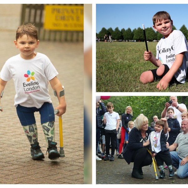 Не го спречија ниту ортопедските помагала: 5 - годишниот Тони собра 1 милион фунти пешачејќи 10 километри