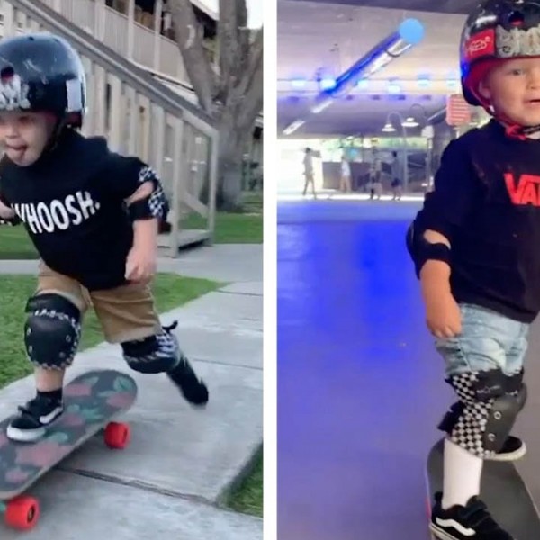 (ВИДЕО) Има две години и импресивни вештини: Скејтот е негов најдобар пријател