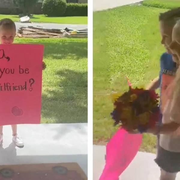Видео кое ќе ве разнежни: Момче ја моли другарката од градинка да му биде девојка