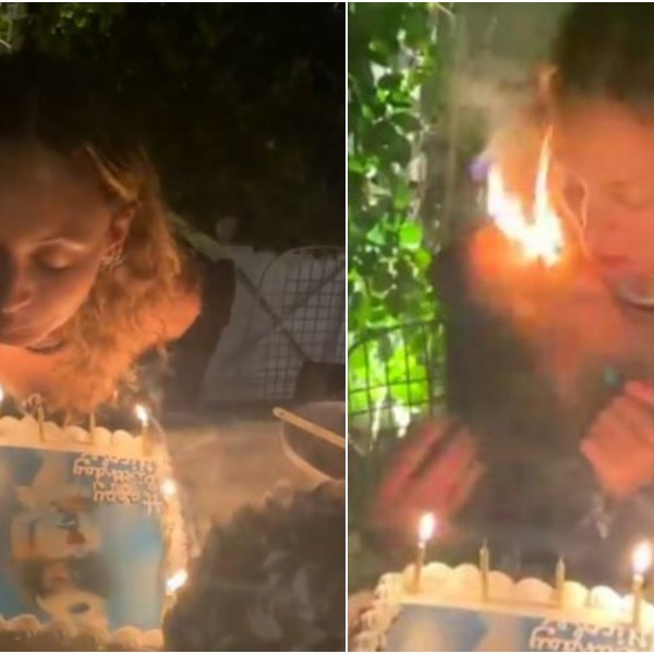 Познатата Никол Ричи буквално се запали дувајќи роденденски свеќи (ВИДЕО)