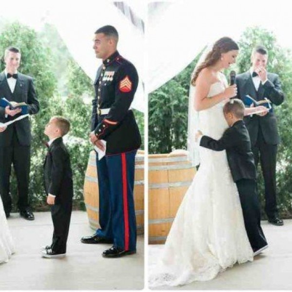 Мало момче не можело да ги задржи солзите на венчавката на татко му: Особено го погодил говорот на невестата
