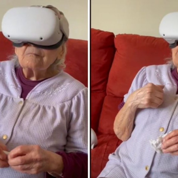 Нејзината рекација го воодушеви светот: Внука ѝ ја покажа виртуелна реалност на 100-годишната баба и ја „однесе“ во градот во кој израснала (ВИДЕО)