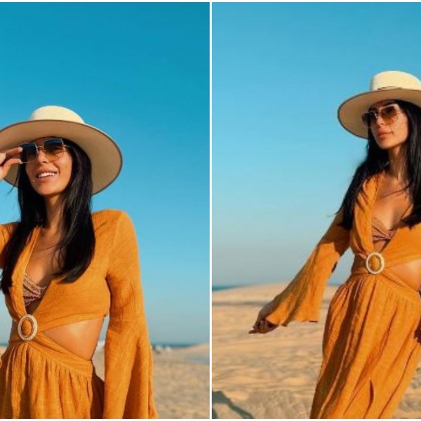 Макси фустан во боите на катарското сонце: Анастасија Ражнатовиќ во Доха се прошета во комбинација од 1.500 евра (ФОТО)