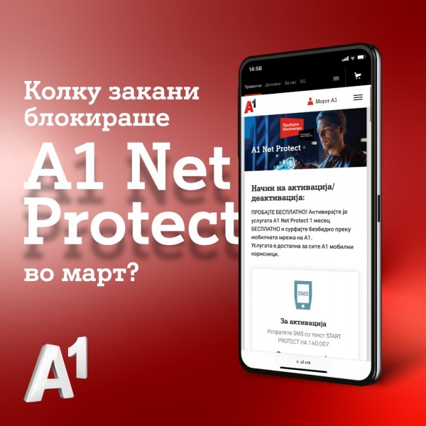 Со A1 Net Protect блокирани дури 107 илјади безбедносни закани во март