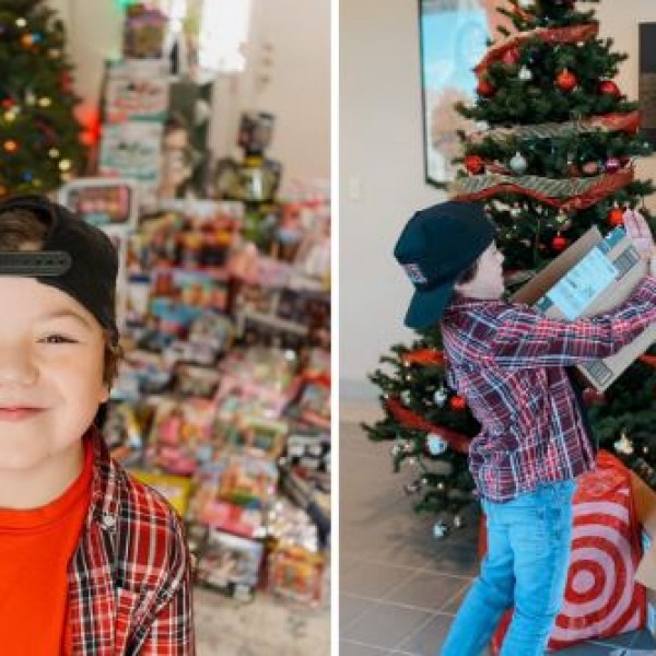Емотивно: Момче со половина срце подарува стотици играчки на други деца за Божиќ
