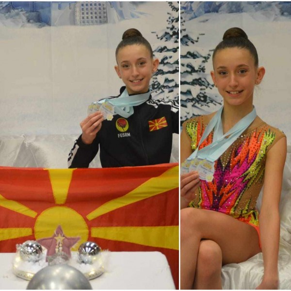 Илина и Ева и освоија злато, сребро и бронза за Македонија на Интернационален натпревар во ритмичка гимнастика