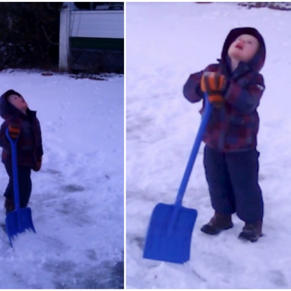 Мајка го испратила момчето да го исчисти снегот: По неколку минути направило нешто што насмеа милиони луѓе (ВИДЕО)