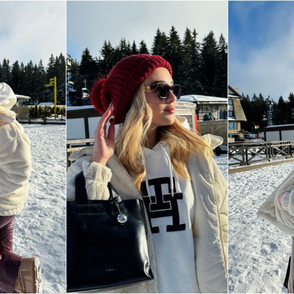 Барбара Ракичевиќ на посебно место: Пејачката со модерен изглед ужива на снег