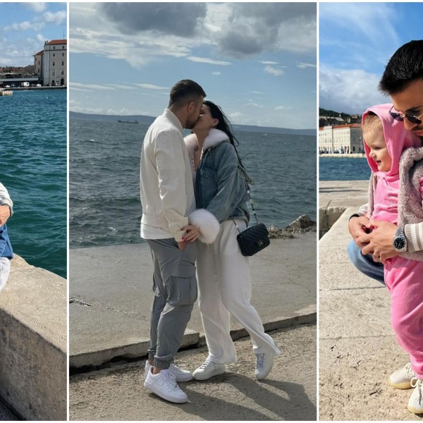 На сонце и прошетка: Репрезентативецот Александар Трајковски со синот Матеј и ќерката Искра ужива покрај море во Сплит