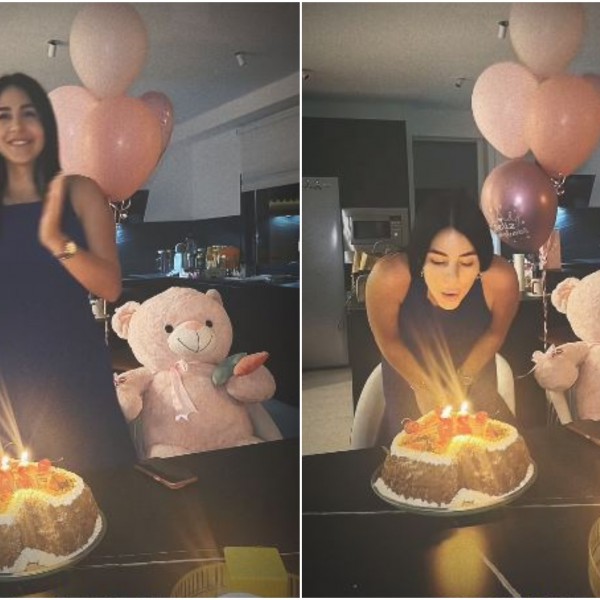 Торта во облик на срце и розово мече: Анастасија Ражнатовиќ слави роденден во Шпанија - Семејството Гудељ и приреди изненадување на полноќ