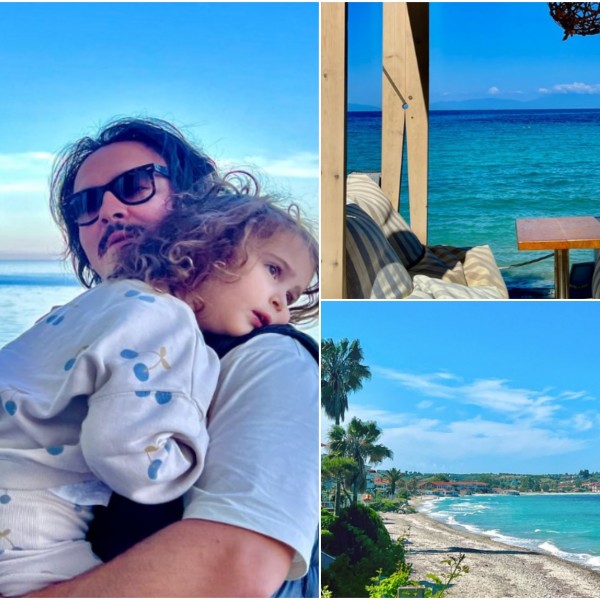Пере Нокаут со сопругата и ќерките на одмор во Грција: Тие и јас пред магичното зајдисонце