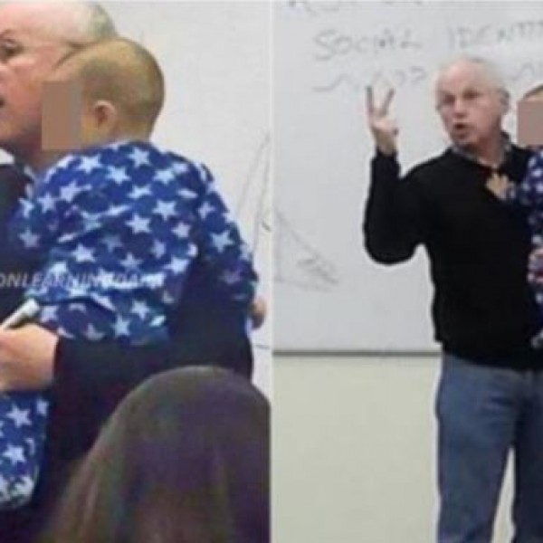 Прекрасен гест: Професорот на сред предавање го зеде во раце расплаканото дете на својата студентка
