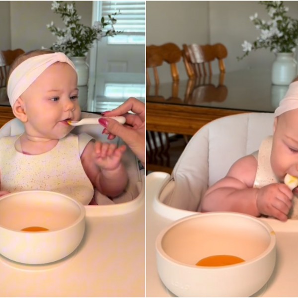 (ВИДЕО) Мало девојче за прв пат пробува пире од морков, нејзината реакција ќе ви го разубави денот