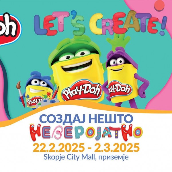 Play-Doh те кани на креативна авантура во Скопје Сити Мол!